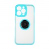 Capac Protectie Spate Colectia Soft Shape With Ring Pentru iPhone 13 Pro - Albastru Deschis