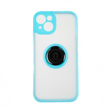 Capac Protectie Spate Colectia Soft Shape With Ring Pentru iPhone 13 - Albastru Deschis