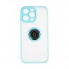 Capac Protectie Spate Colectia Soft Shape With Ring Pentru iPhone 14 Pro Max - Albastru Deschis