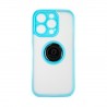 Capac Protectie Spate Colectia Soft Shape With Ring Pentru iPhone 14 Pro - Albastru Deschis