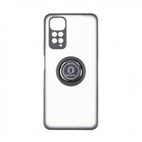 Capac Protectie Spate Colectia Soft Shape With Ring Pentru Xiaomi Redmi Note 11 - Negru Rosu