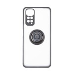 Capac Protectie Spate Colectia Soft Shape With Ring Pentru Xiaomi Redmi Note 11 - Negru Rosu