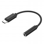 Adaptor Audio Cellara Type C - Jack 3.5mm 10cm - Negru
