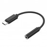 Adaptor Audio Cellara Type C - Jack 3.5mm 10cm - Negru