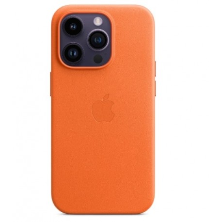 Capac Protectie Spate Apple Din Piele Cu Magsafe Pentru iPhone 14 Pro - Portocaliu