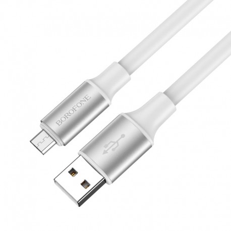 Cablu De Date Borofone Bx82 Usb A - Microusb 1m 2.4a - Alb