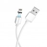 Cablu De Date Borofone Bx57 Usb A - Lightning Magnetic 1m 2a - Alb