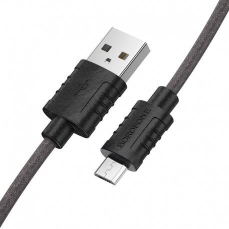 Cablu De Date Borofone Bx52 Usb A - Microusb Din Silicon 1m 2.4a - Negru