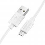 Cablu De Date Borofone Bx52 Usb A - Microusb Din Silicon 1m 2.4a - Alb
