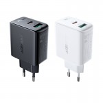 Incarcator Retea Acefast A5 Dual Usb C Pd 20w + Usb A Qc 12w Total 32w - Alb