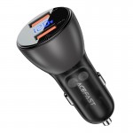 Incarcator Auto Acefast B7 Dual Usb A Qc 27w + Usb A Qc 18w Total 45w Led Display - Negru
