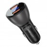 Incarcator Auto Acefast B7 Dual Usb A Qc 27w + Usb A Qc 18w Total 45w Led Display - Negru