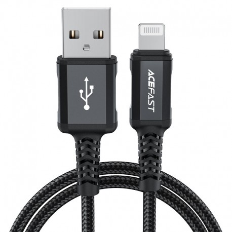 Cablu De Date Acefast C4-02 Usa A - Lightning Textil 2.4a 1.8m - Negru
