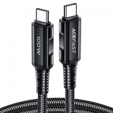 Cablu De Date Acefast C4-03 Type C - Type C Textil 100w 2m - Negru