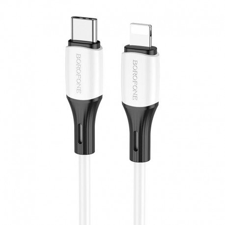 Cablu De Date Borofone Bx79 Type C - Lightning 20w 1m Ignifug - Alb