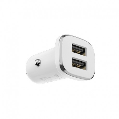 Incarcator Auto Borofone Bz12 Dual Usb A 2.4a +usb A 2.4a - Alb