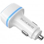 Incarcator Auto Borofone Bz14 Dual Usb A 2.4a + Usb A 2.4a - Alb