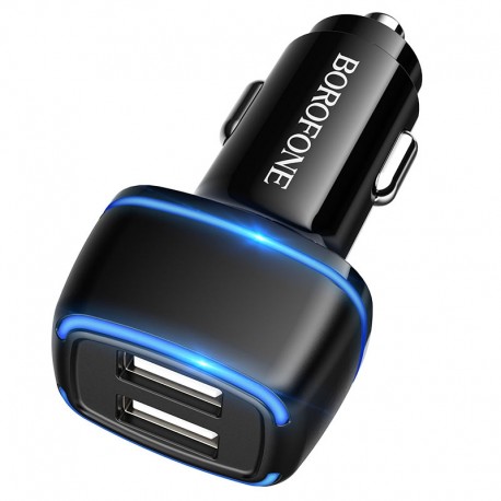 Incarcator Auto Borofone Bz14 Dual Usb A 2.4a + Usb A 2.4a - Negru