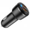 Incarcator Auto Borofone Bz17 Dual Usb A Qc 18w + Usb A Qc 18w - Negru