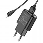 Incarcator Retea Borofone A64a Usb A 2.1a Cu Cablu Usb A - Lightning - Negru