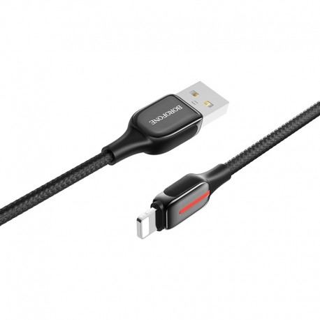Cablu De Date Borofone Bu14 Usb A - Lightning 1.2m 2.4a - Negru