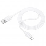 Cablu De Date Borofone Bx52 Usb A - Lightning Din Silicon 1m 2.4a - Alb