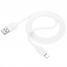 Cablu De Date Borofone Bx52 Usb A - Lightning Din Silicon 1m 2.4a - Alb
