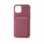 Capac Protectie Spate Colectia Soft Card Slot Pentru iPhone 13 Mini - Visiniu