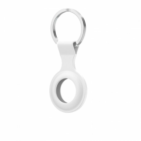 Husa De Protectie Din Silicon Cu Breloc Pentru Apple Airtag - Alb