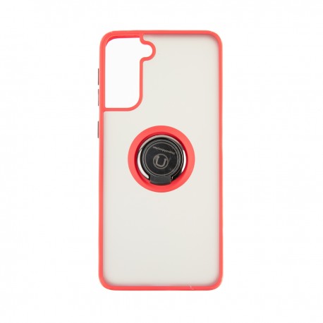 Capac Protectie Spate Colectia Soft Shape With Ring Pentru Samsung Galaxy S21 Plus - Rosu