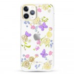 Capac Protectie Spate Kingxbar Cu Cristale Swarovski Colectia Rose Pentru iPhone 12 Pro Max - Alb