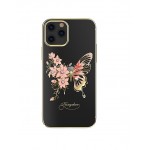 Capac Protectie Spate Kingxbar Cu Cristale Swarovski Colectia Butterfly Pentru iPhone 12/12 Pro - Auriu