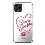 Capac Protectie Spate Kingxbar Tip Oglinda Cu Cristale Swarovski Colectia Angel Pentru iPhone 11 Pro Max - Heart