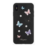 Capac Protectie Spate Kingxbar Cu Cristale Swarovski Colectia Butterfly Pentru iPhone Xs Max - Negru