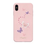 Capac Protectie Spate Kingxbar Cu Cristale Swarovski Colectia Butterfly Pentru iPhone Xs Max - Roz