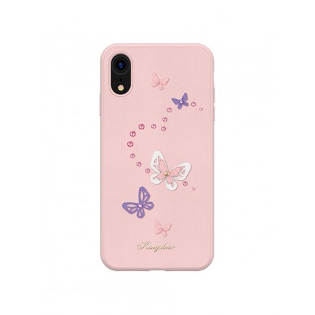 Capac Protectie Spate Kingxbar Cu Cristale Swarovski Colectia Butterfly Pentru iPhone Xr - Roz