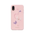 Capac Protectie Spate Kingxbar Cu Cristale Swarovski Colectia Butterfly Pentru iPhone Xr - Roz