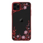 Capac Protectie Spate Kingxbar Cu Cristale Swarovski Colectia Flora Pentru iPhone 11 Pro Max - Rosu