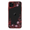 Capac Protectie Spate Kingxbar Cu Cristale Swarovski Colectia Flora Pentru iPhone 11 Pro Max - Rosu