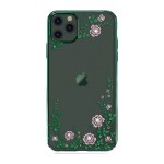 Capac Protectie Spate Kingxbar Cu Cristale Swarovski Colectia Flora Pentru iPhone 11 Pro - Verde