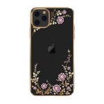 Capac Protectie Spate Kingxbar Cu Cristale Swarovski Colectia Flora Pentru iPhone 11 Pro - Auriu