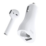 Casca Audio Bluetooth Joyroom Jr-cp1 In-ear Cu Incarcator Auto Usb 2.4a - Alb