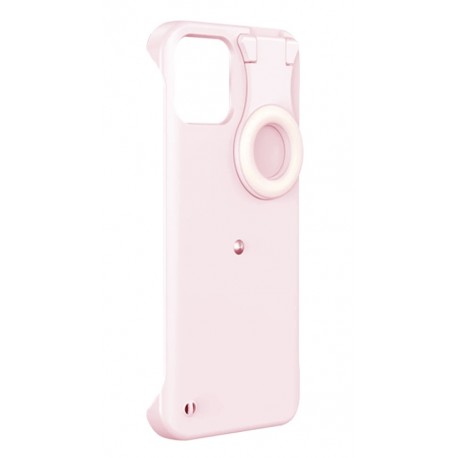 Capac Protectie Spate Pc+tpu Selfie Ring Light Pentru iPhone 11 Pro Max- Roz