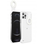 Capac Protectie Spate Pc+tpu Selfie Ring Light Pentru iPhone 12/12 Pro - Alb