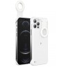 Capac Protectie Spate Pc+tpu Selfie Ring Light Pentru iPhone 12/12 Pro - Alb