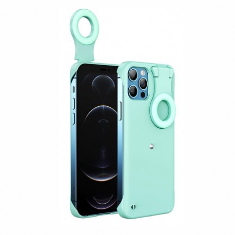 Capac Protectie Spate Pc+tpu Selfie Ring Light Pentru iPhone 11 Pro - Albastru