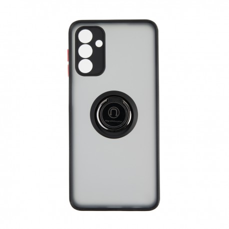 Capac Protectie Spate Colectia Soft Shape With Ring Pentru Samsung Galaxy A04S 4G/A13 5G- Negru Rosu