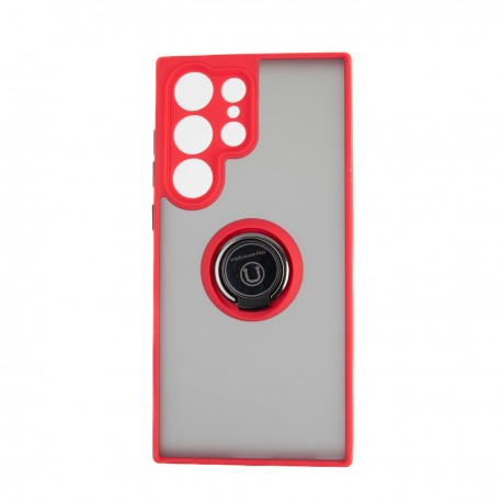 Capac Protectie Spate Colectia Soft Shape With Ring Pentru Samsung Galaxy S23 Ultra - Rosu