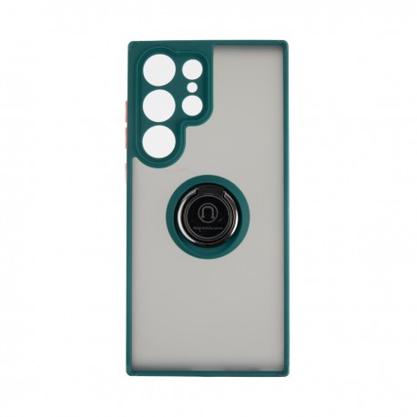 Capac Protectie Spate Colectia Soft Shape With Ring Pentru Samsung Galaxy S23 Ultra - Verde