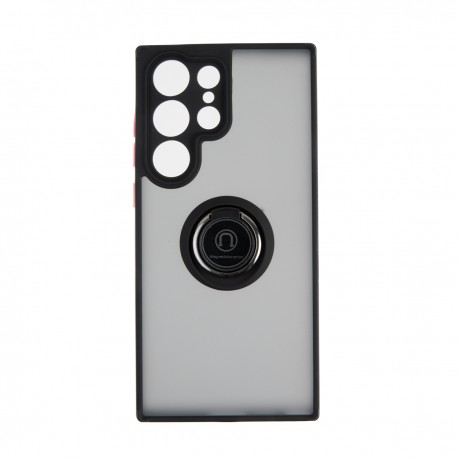 Capac Protectie Spate Colectia Soft Shape With Ring Pentru Samsung Galaxy S23 Ultra - Negru Rosu
